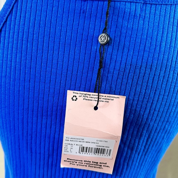 NWT Missguided Ribbed Racer Neck Mini Dress - Picture 3 of 5
